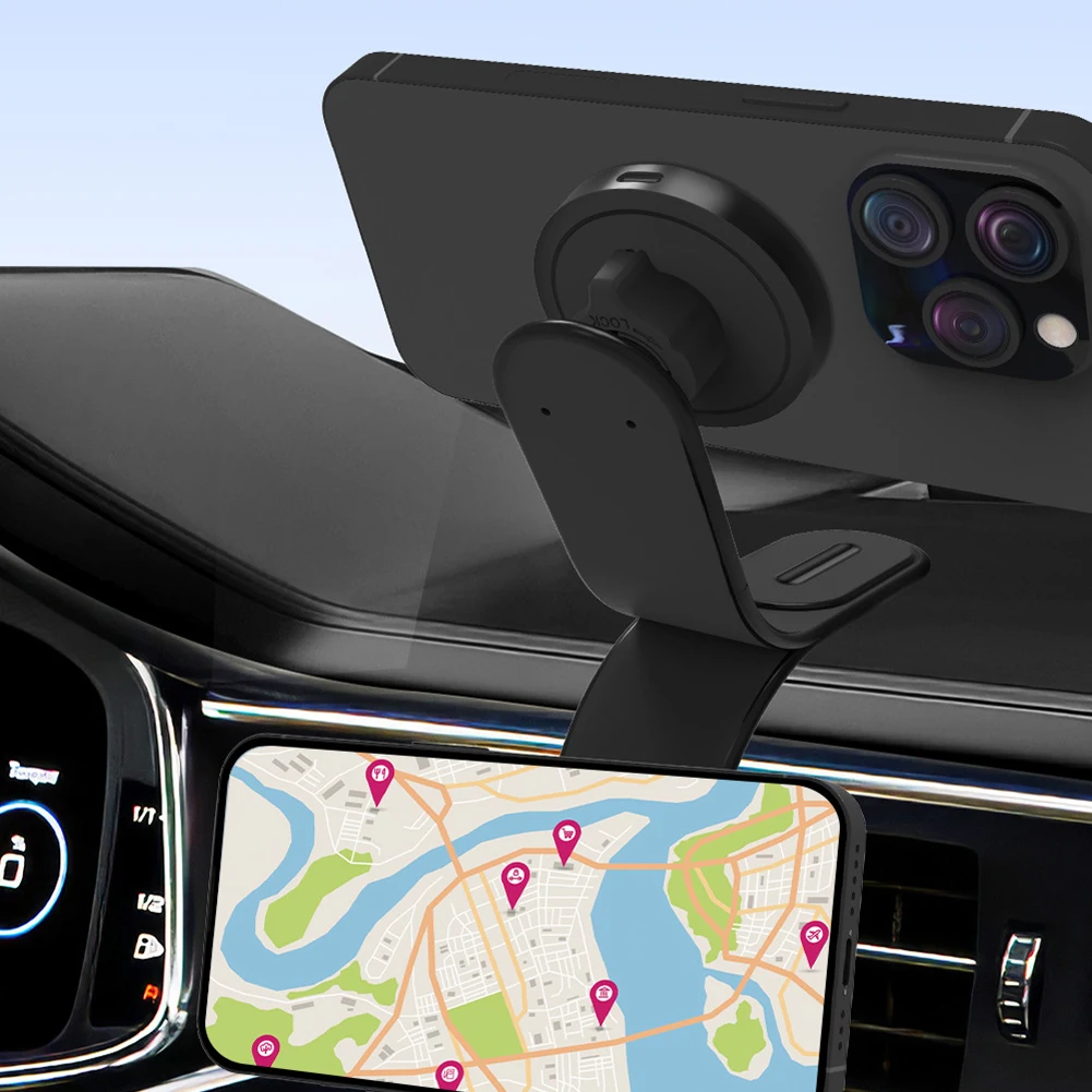 MagSafe 무선 차량용 충전기 자기 자동차 전화 홀더 iPhone 용 구부릴 수있는 전화 스탠드 전화 브래킷