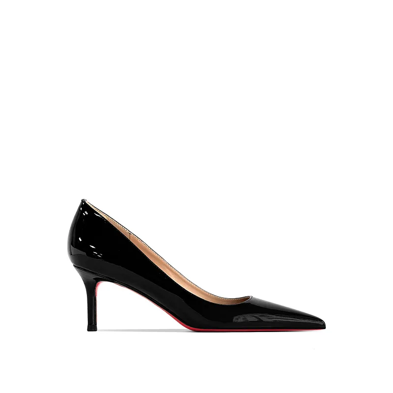 Women Patent Leather Red Soled High Heels with Fine Heels Pointed Toes Elegant Comfortable Women Shoe Outdoor Casual Fashionable view 6