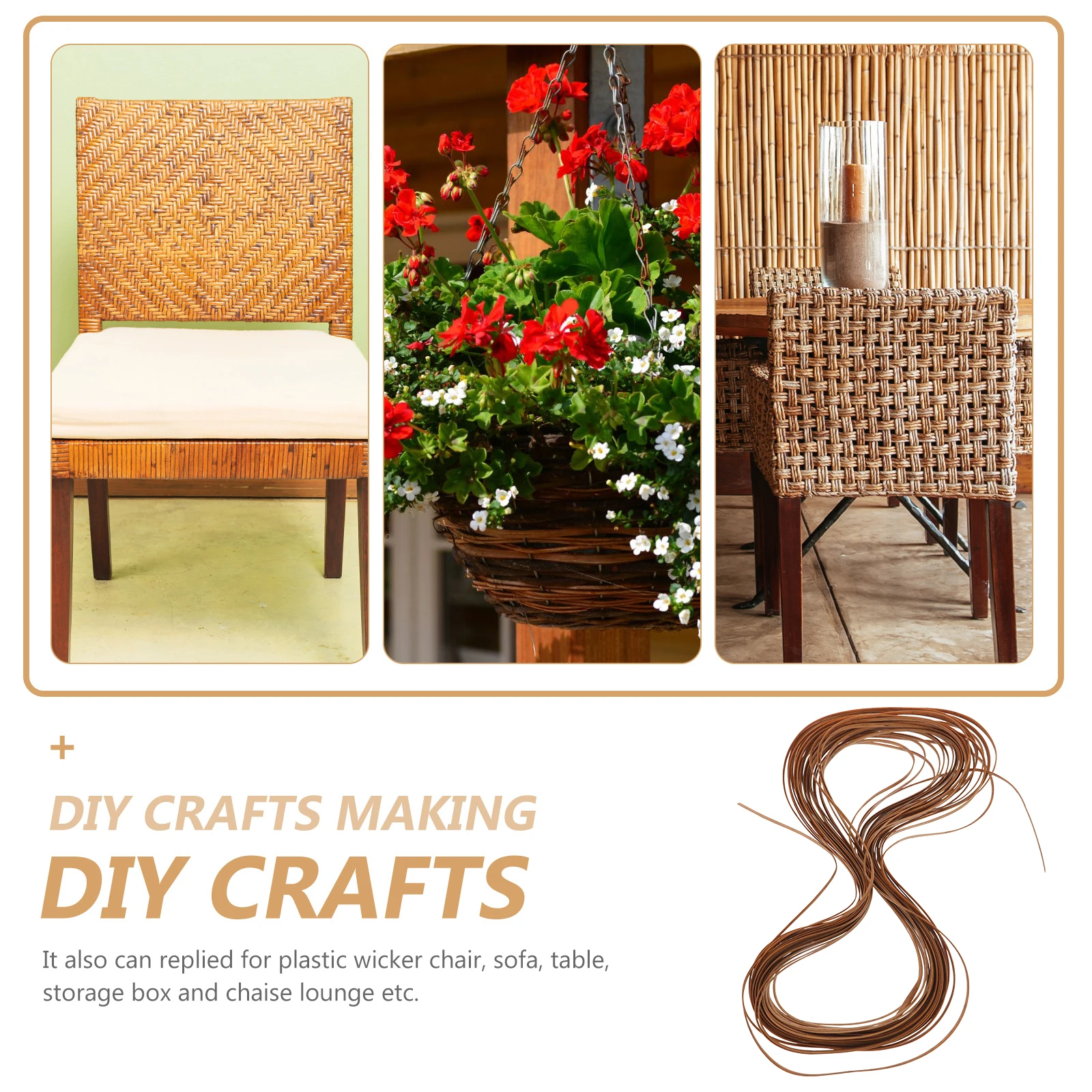 

Wicker Weaving Material Plastic Rattan Repair Kit Furniture Chair Supplies Balcony Diy Baskets Multi Functional