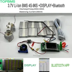 TOPBMS Li-Ion BMS 3.7V 4S-96S 40S 52S 60S 220V 68S 250V 88S 320V Bluetooth DISPLAY di Scarica/Carica 200A 500A di Energia solare