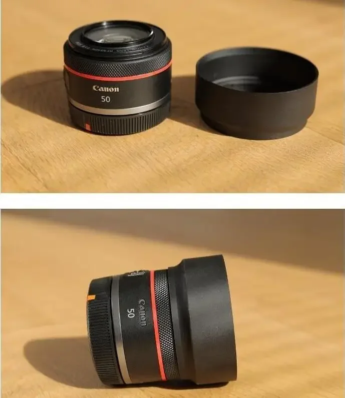 Replace ES-65B Metal Lens Hood for Canon RF 50mm 1.8 Lens With Cap