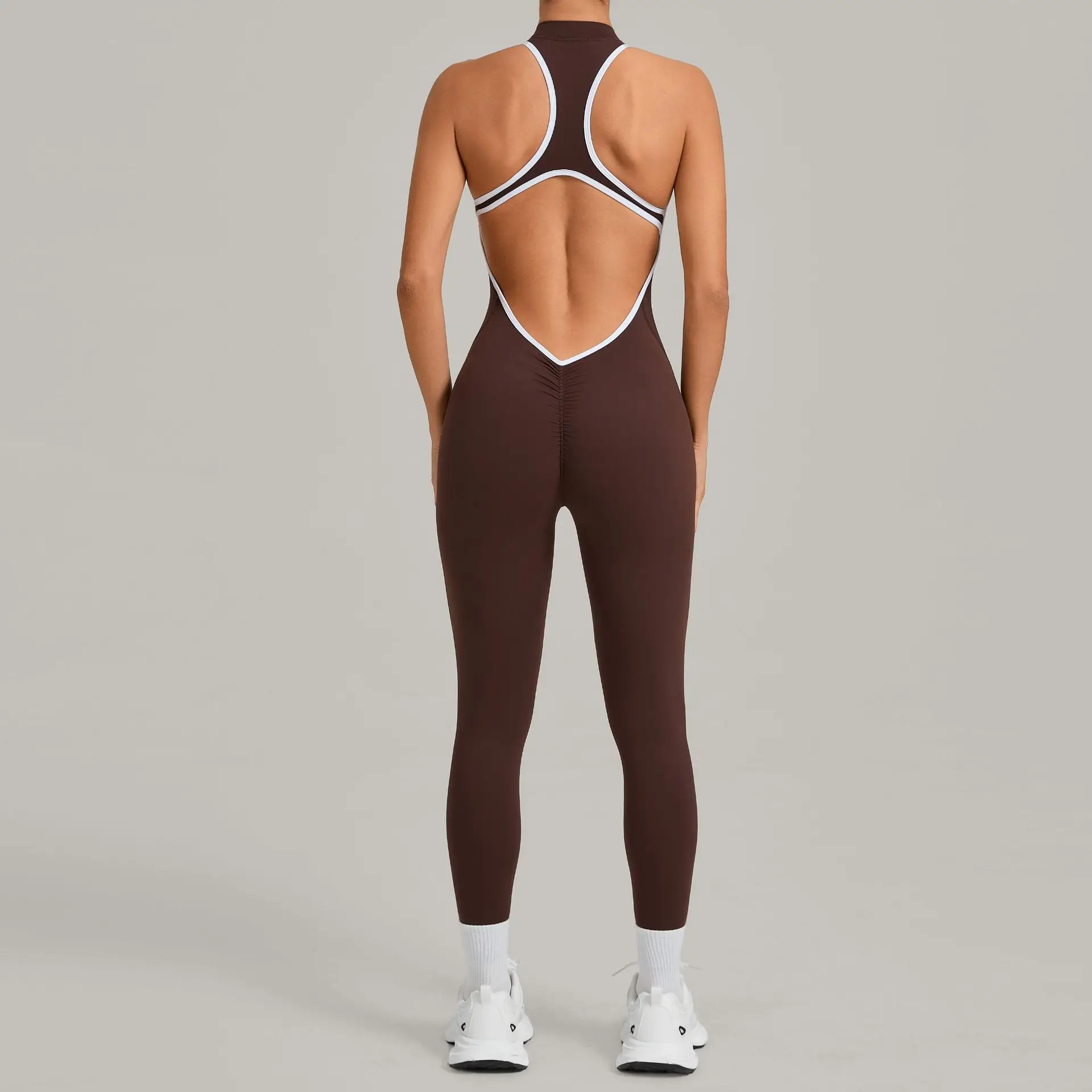 

Женский спортивный костюм для йоги на молнии: комбинезон, боди, ромпер, комплект для тренировок, одежда для спортзала