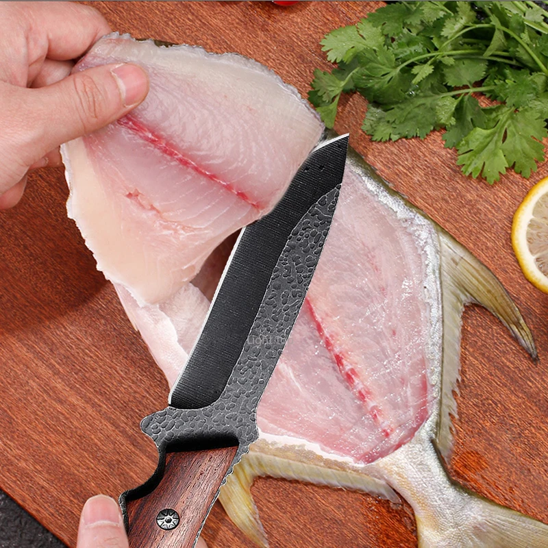 Professional Boning Knife BBQ Meat Cleaver Forged Knife 4Cr13 Stainless Steel Butcher Knife Sharp Blade Kitchen Knife Supplies