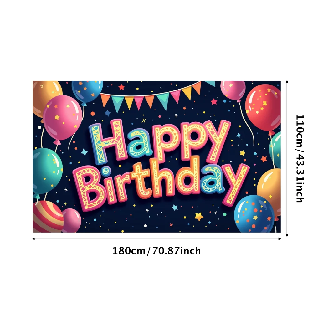 Birthday Backdrop Banner Party Decor Event Background Festive Setting Kids Event Birthday Party Supplies Balloon Garland