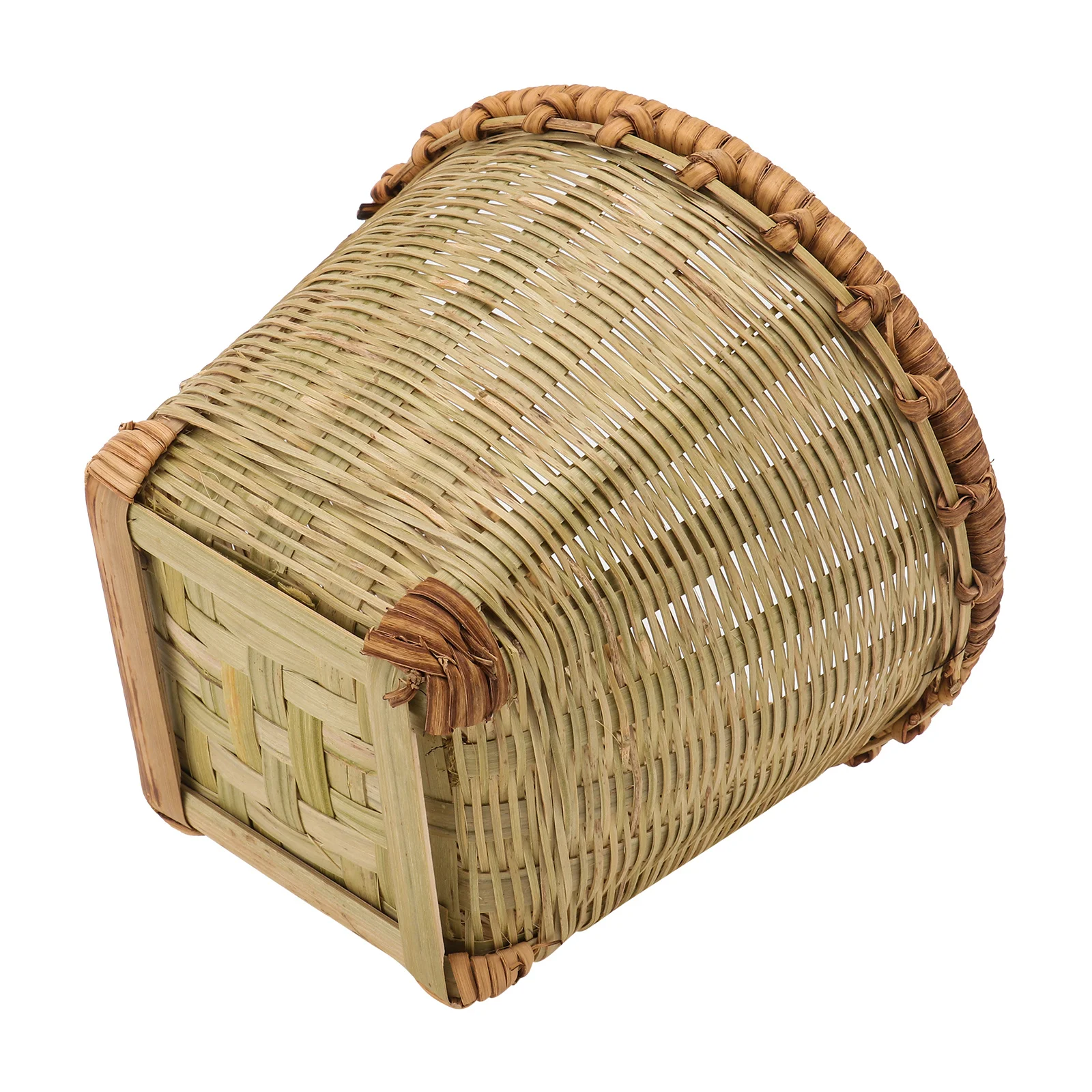 

Bamboo Woven Storage Box Multifunctional Desktop Organizer For Stationery Sundries Mini Basket Handmade Material
