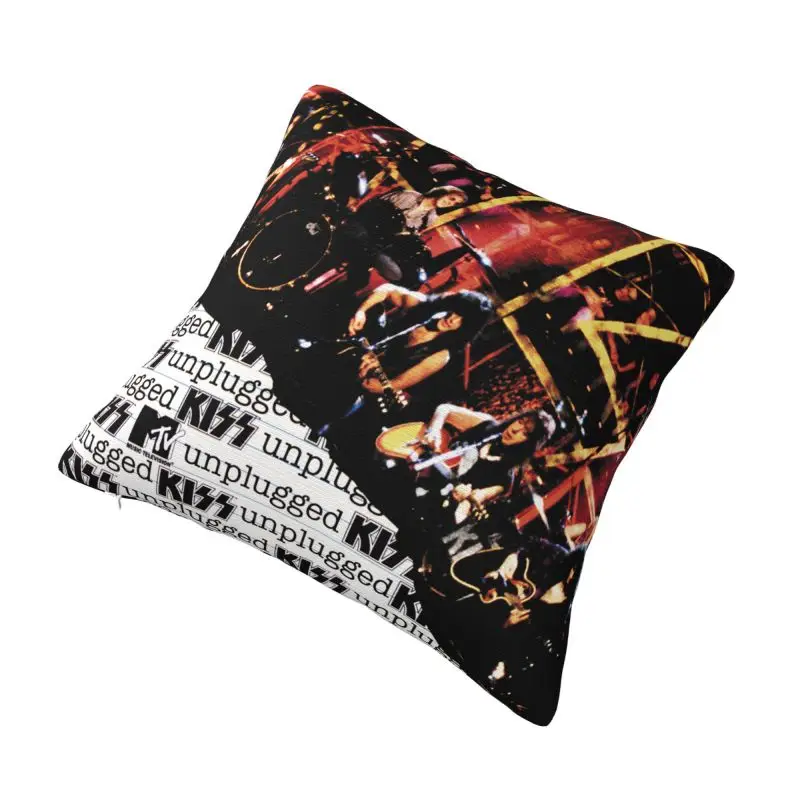 Custom Luxury Kiss Rock Roll Cushion Covers 45x45cm Soft Gorgeous Metal Heavy Band Pillow for Sofa Car Square Pillowcase