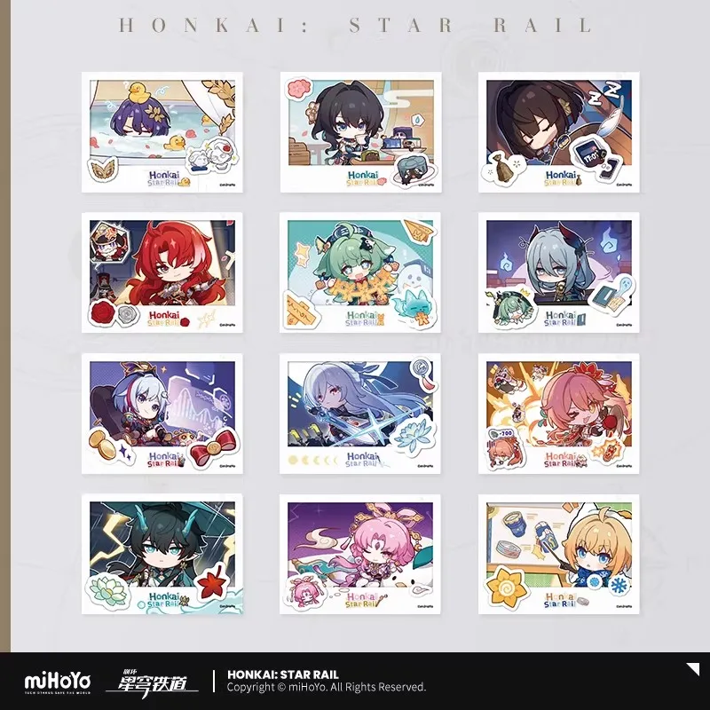 

[Genuine] miHoYo Game Honkai Star Rail Pom-Pom Photobook Series Lmitation Polaroid Anime Ornament Cartoon Prop Cosplay Xmas Gift