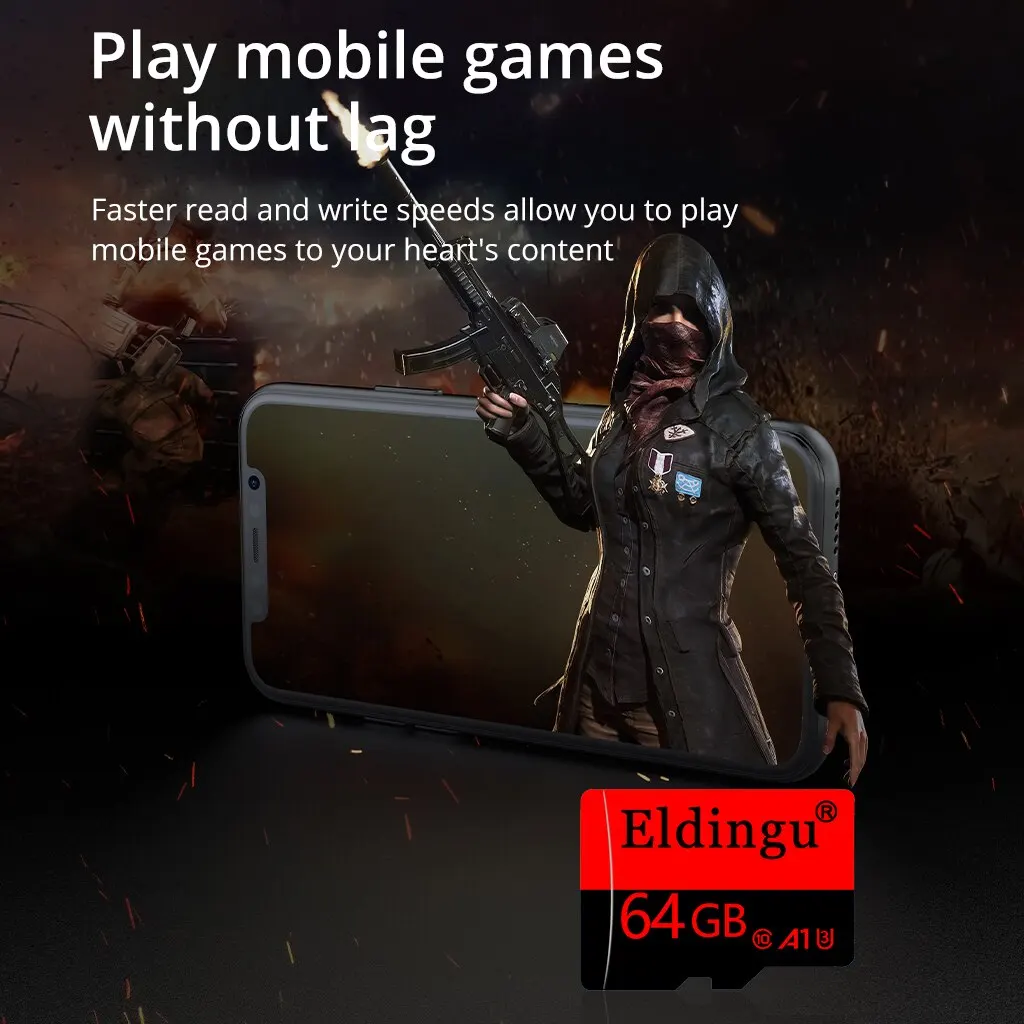 Eldingu Memory Card 32GB 64GB 128GB A1 U3 Class10 Mini TF Card U1 TF Card for Cell Phones Car Devices Computers Drones