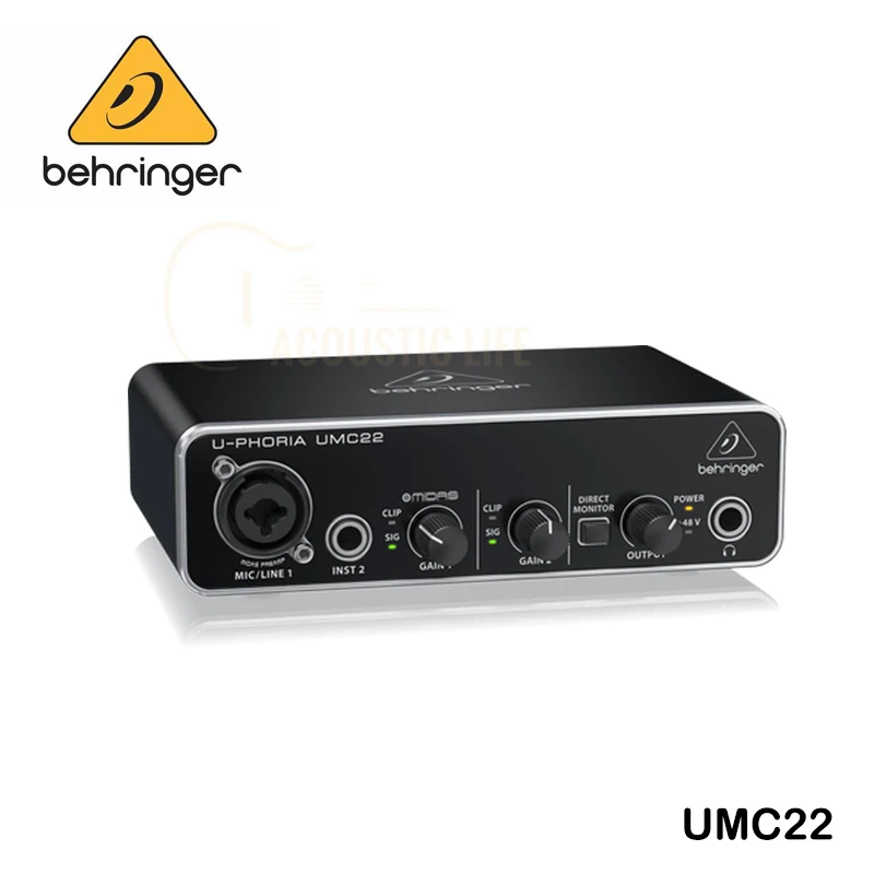 Behringer U-Phoria UMC22 Audiophile 2x2 USB Audio Interface with Midas Mic Preamplifier