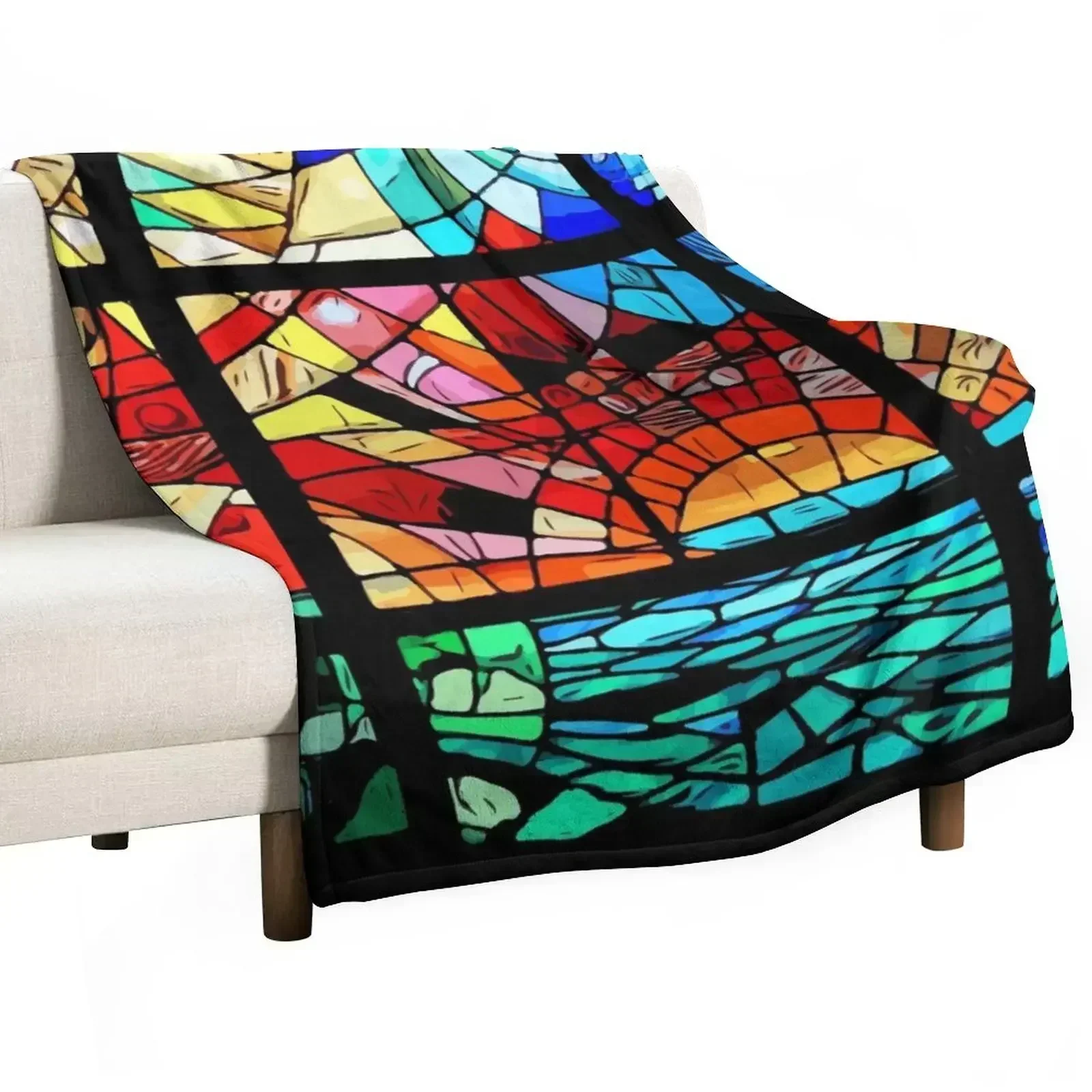 

Hope shines through stained glass window Throw Blanket anime Sofas Blankets