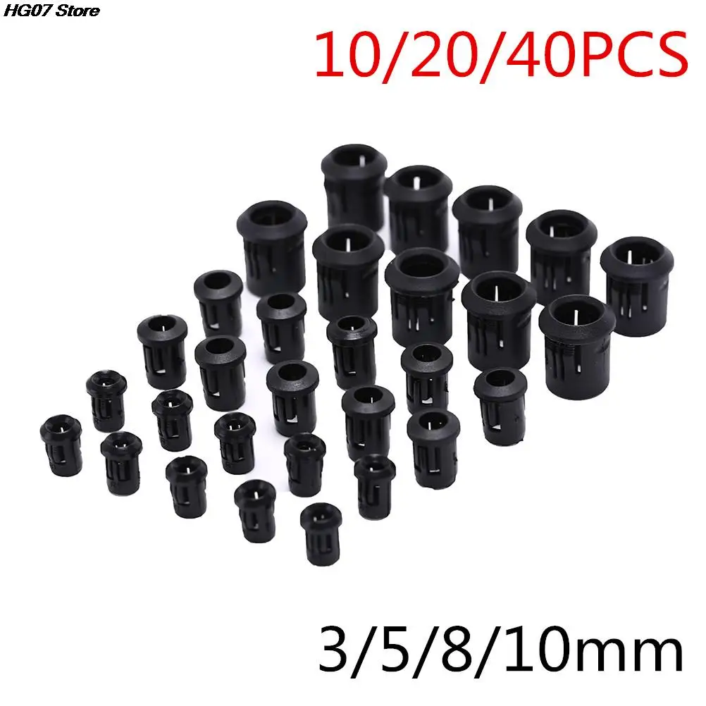 10/20/40pcs Black Plastic Lamp Bases LED Lamp Diode Holder Black Clip Bezel Socket Mount 3mm/5mm/8mm/10mm