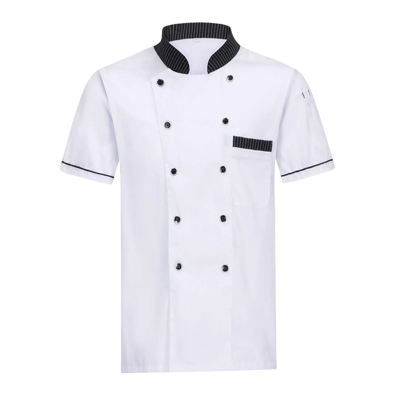 Men S Chef Work Clothes Premium Skin-Friendly Fabric Exquisite Craftsmanship And Weaving Is Tight Black XL