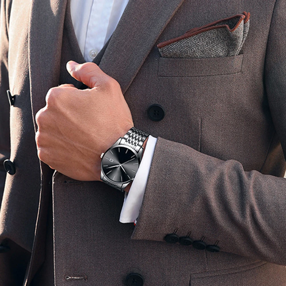 

Luxury Business Men Quartz Wrist Stainless Steel Waterproof Precise Timekeeping Gift For Him Men'S Stainless