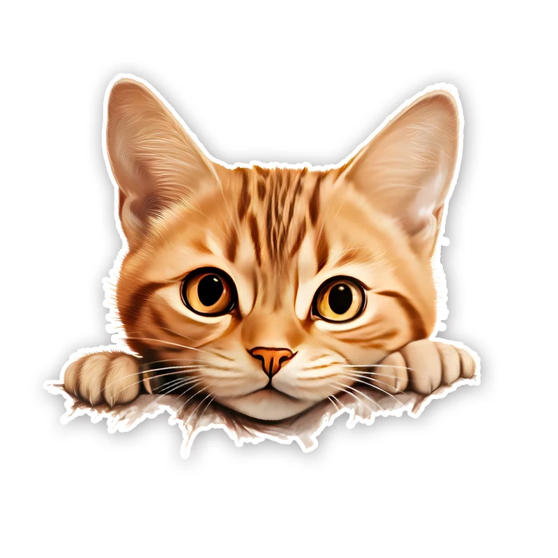 DK367# Cute Little Cat Is Looking at You Car Stickers Funny Waterproof Vinyl Decal Motorcycle Decorative Accessories