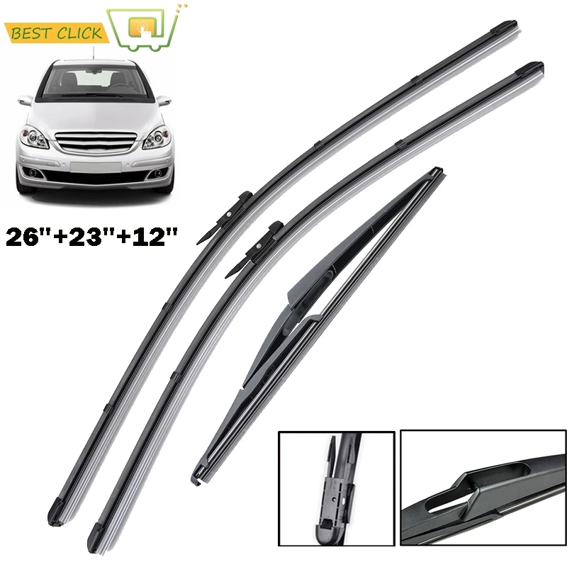 Misima Wiper Blades For Mercedes-Benz A-Class B-Class W169 W245 Front Rear Set 2011 2010 2009 2008 2007 2006 2005 26\