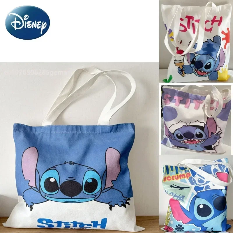 2025 New Disney Stitch Bag Crossbody Bag STITCH Cartoon Peripheral Cute Canvas Bag Shoulder Bag Lilo and Baby Same Shopping Bag