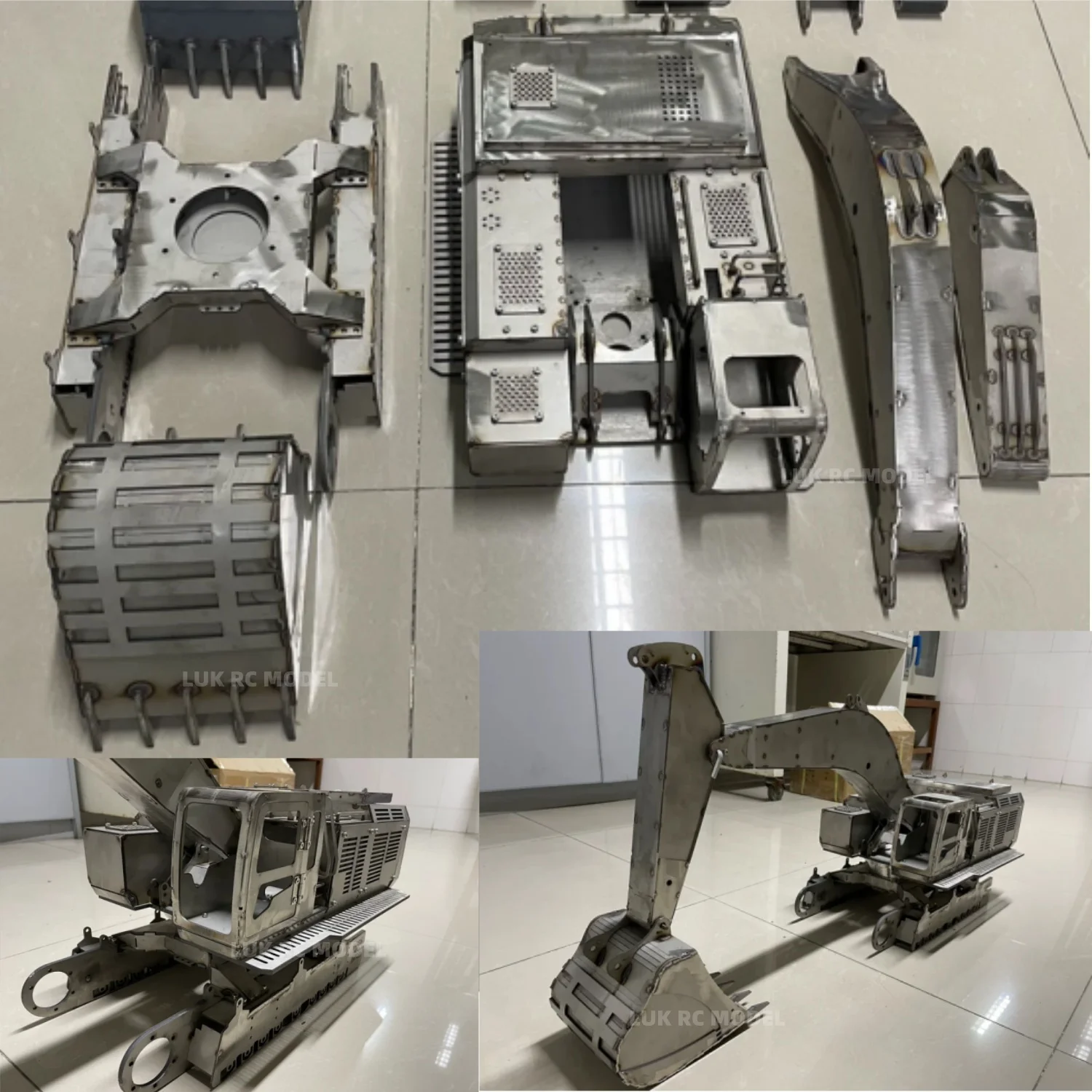 KIT Hydraulic Excavator Model Cutting Parts 1/14 390 Customized Version Without Electronic Metal DIY Unpainted Unassembled