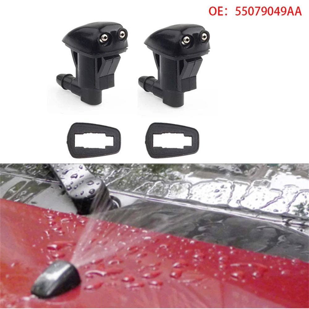 

​Wiper 2Pcs/lot Front Windshield Wiper Washer Jet Nozzle For Jeep Grand Cherokee WK 2005 - 2011 OE: 55079049AA Sprayer