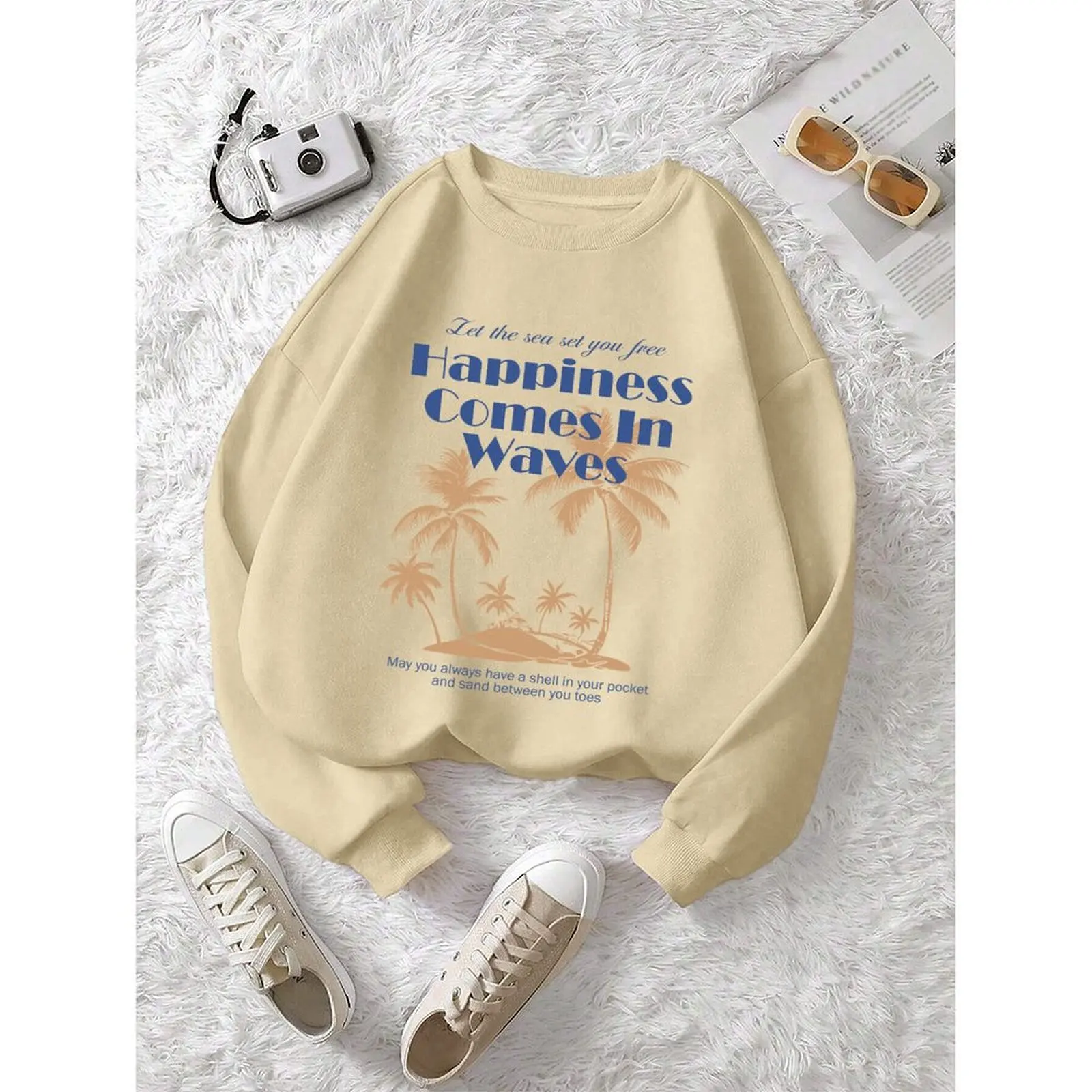 بلوزات نسائية برقبة دائرية بلوفرات رياضية غير رسمية فضفاضة مريحة مخملية بأكمام طويلة سترة شتوية ملابس نسائية 2025 #4