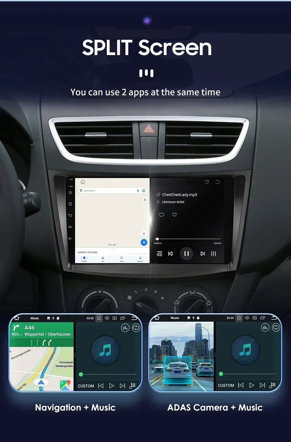 Radio con GPS para coche, reproductor Multimedia estéreo con Android 12, 2 DIN, vídeo Navi, CarPlay, 9 pulgadas, 8 GB, 2011 GB, para Suzuki Swift 4, años 2015 a 128 6