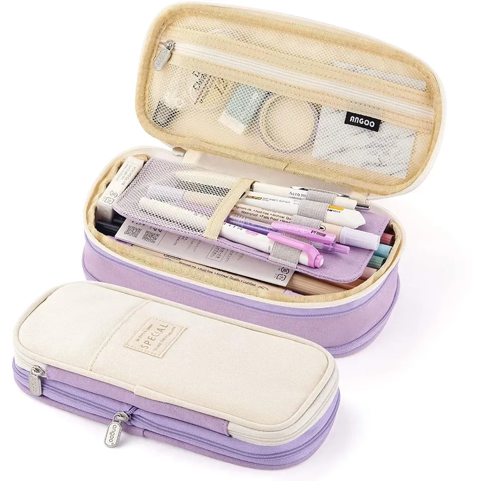  Cute Foldable Pencil Case Large Capacity Pencil Bag Pen Holder Stationery Desk Organizer Kawaii School Supplies for Students 