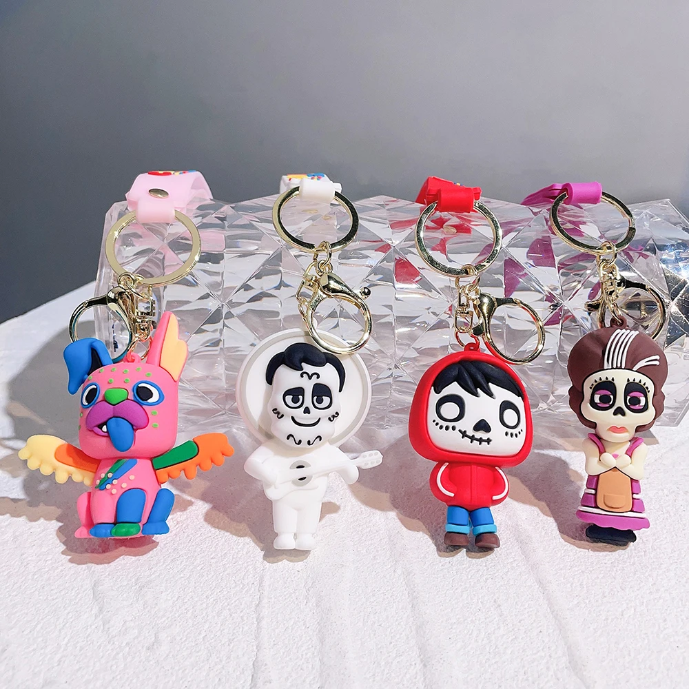 Cartoon Anime Coco Doll Keychain Skull Man Guitar Boy Pendant Accessories Halloween Christmas gifts for the family