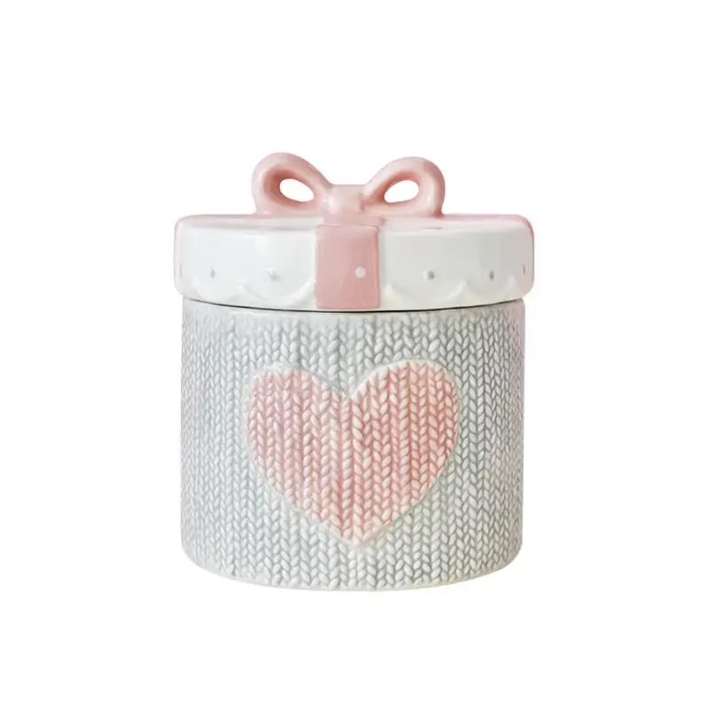 

American Sle Wedding Vntine's Day Pink Cerc Seal Pot Storage Jar Decorative Ornament Home Decor Storage Container