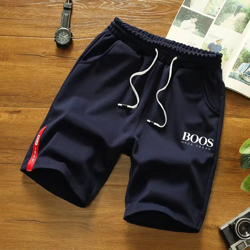 New Embroidered Men\'s Drawstring Shorts Men\'s Summer Casual Sports Shorts Running Fitness Beach Shorts Men\'s 5XL Size