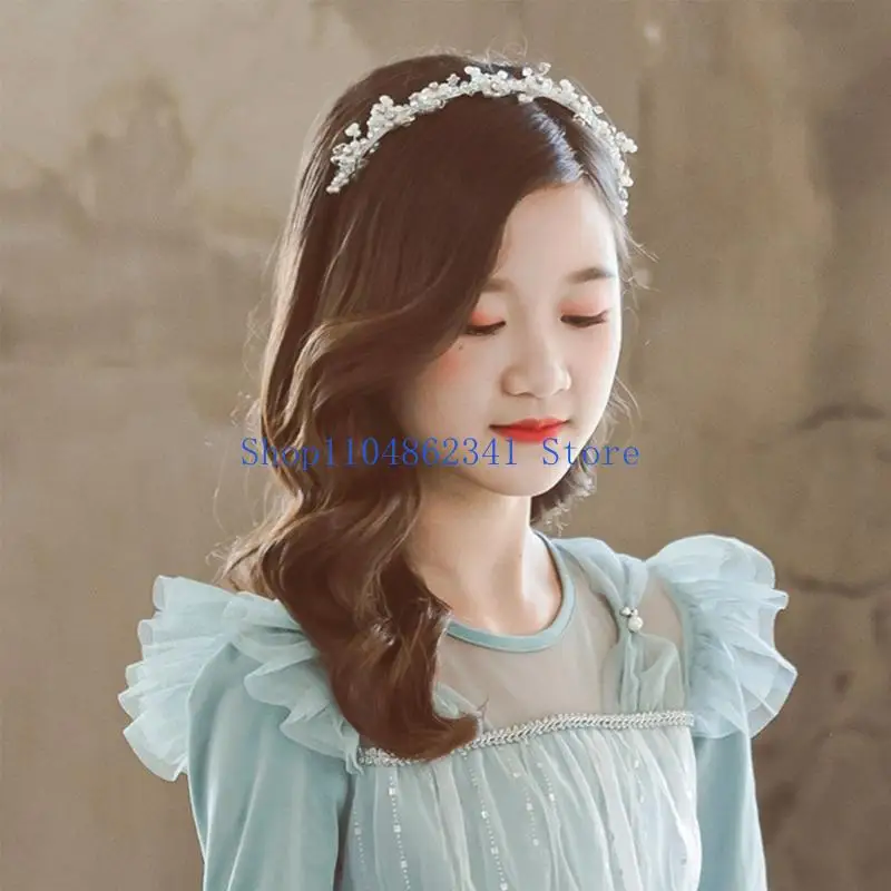 5asd 라인스톤 꽃 머리띠 소녀 헤어후프 웨딩 파티 모자를 쓰고 있죠