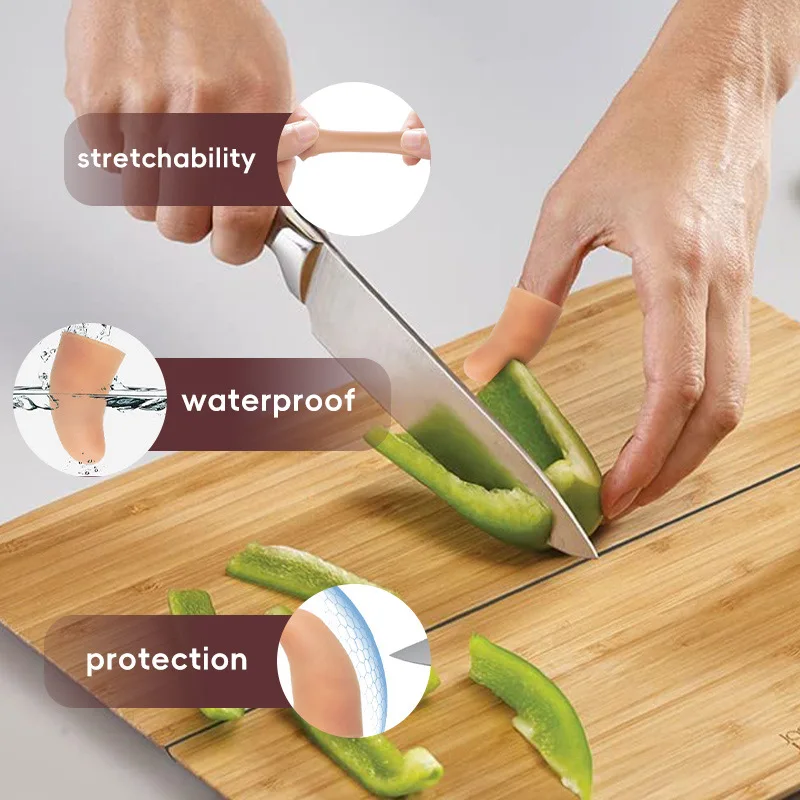 10pcs Silicone Thumb Protective Cover Writing Wear-resistant Cutting Vegetables Non-slip Universal Toe Cover Protector