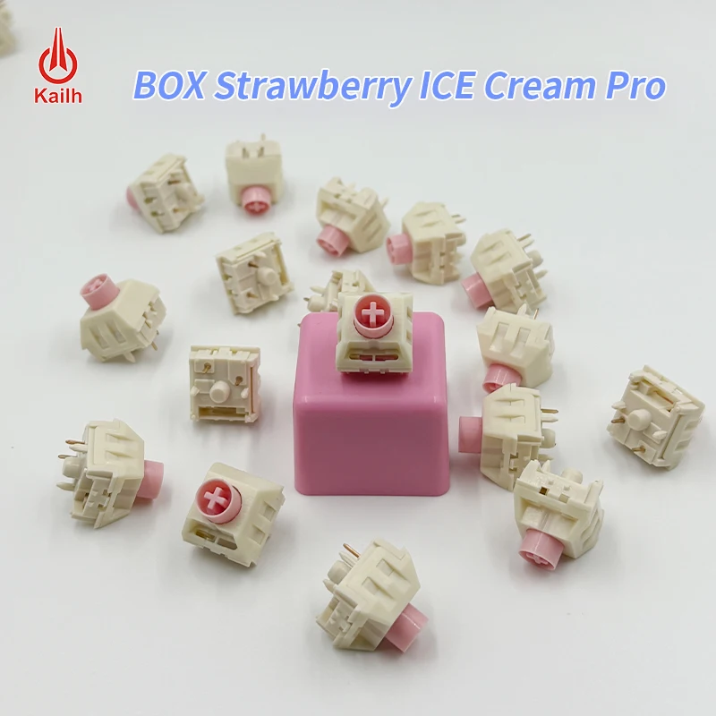 

Kailh Box Strawberry Ice Cream Pro Switch Linear 5pin RGB SMD 37g mx switch for Mechanical Keyboard 50m POM Like Speed Silver