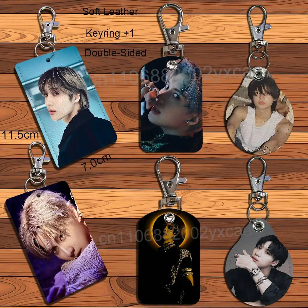 Брелок-держатель для карт Think of You IDEA TAEMIN из кожи с ремешком – держатель для ID/пропускных карт, аксессуар для ключей, вариант подарка