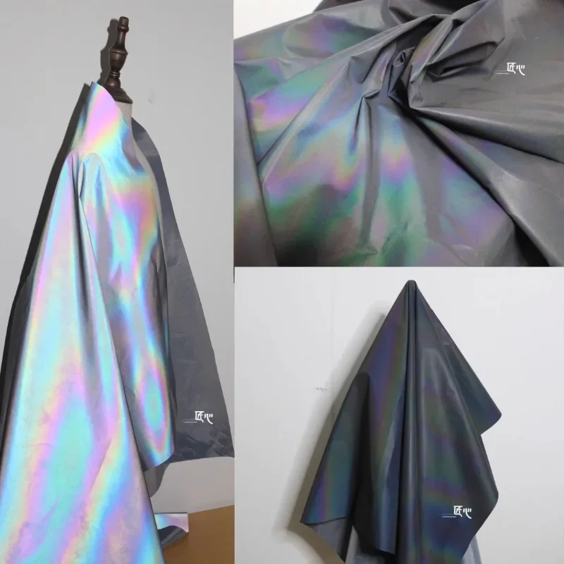 Reflective Fabric Fashion Windbreaker Designer Wholesale Cloth for Apparel Sewing By The Meter Diy Material