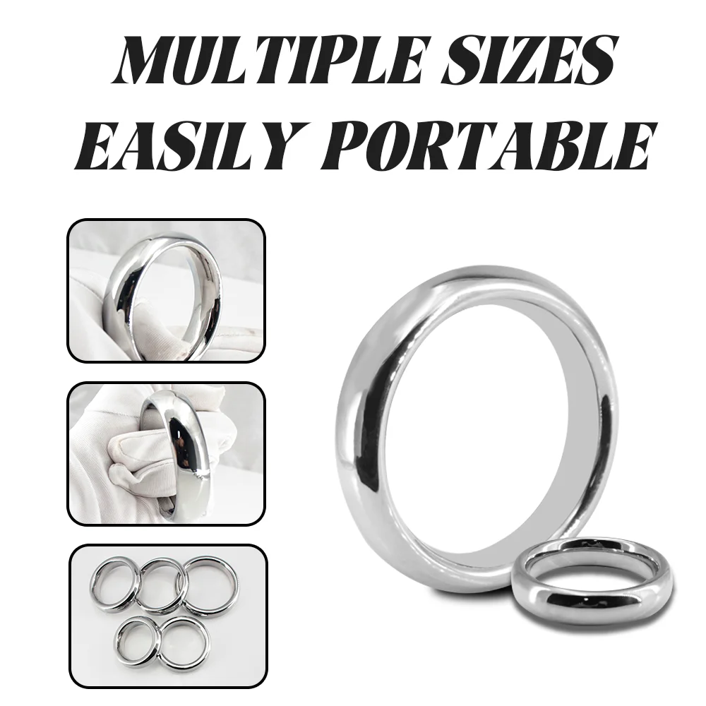 6 Size Metal Cock Ring Sex-Toys For Men Penis Bondage Lock Delay Ejaculation Penis Rings Weight Cockring Sex Toys For Adults 18 - Image 6