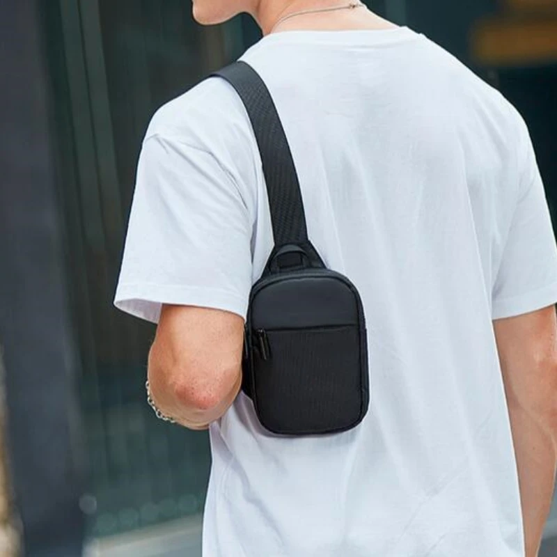 Japanese Men's Chest Bag Fashion Small Canvas Shoulder Crossbody Bags for Man Mini Cloth Sling Sport Cross Phone Male Handbag