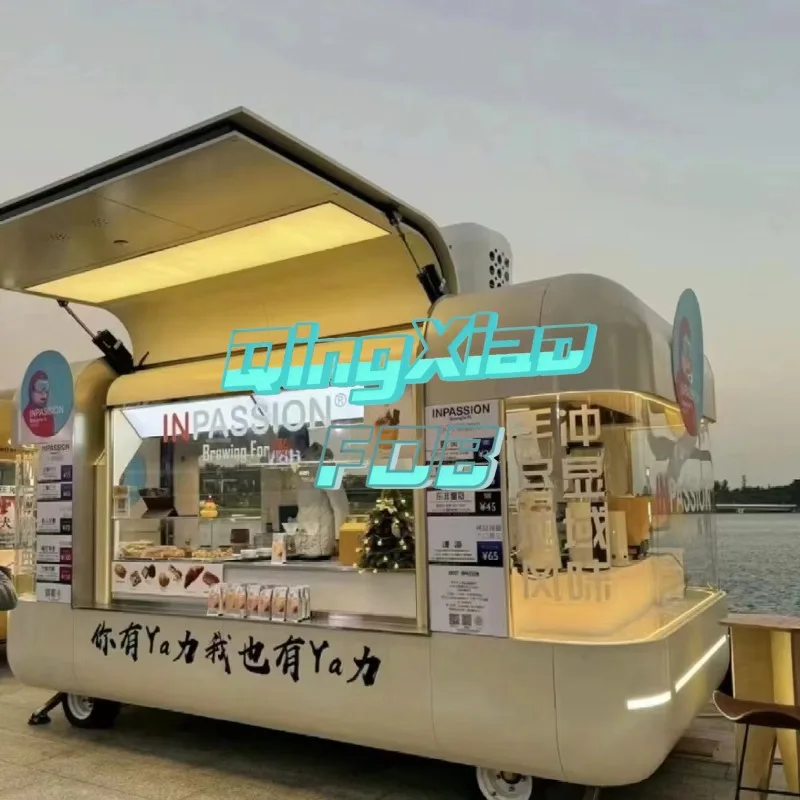 FOB Custom Size Bbq Grill Equipment Mobile Food Truck Kitchen Concession Trailer Coffee Tacos Cart Mobile Catering Service Equip