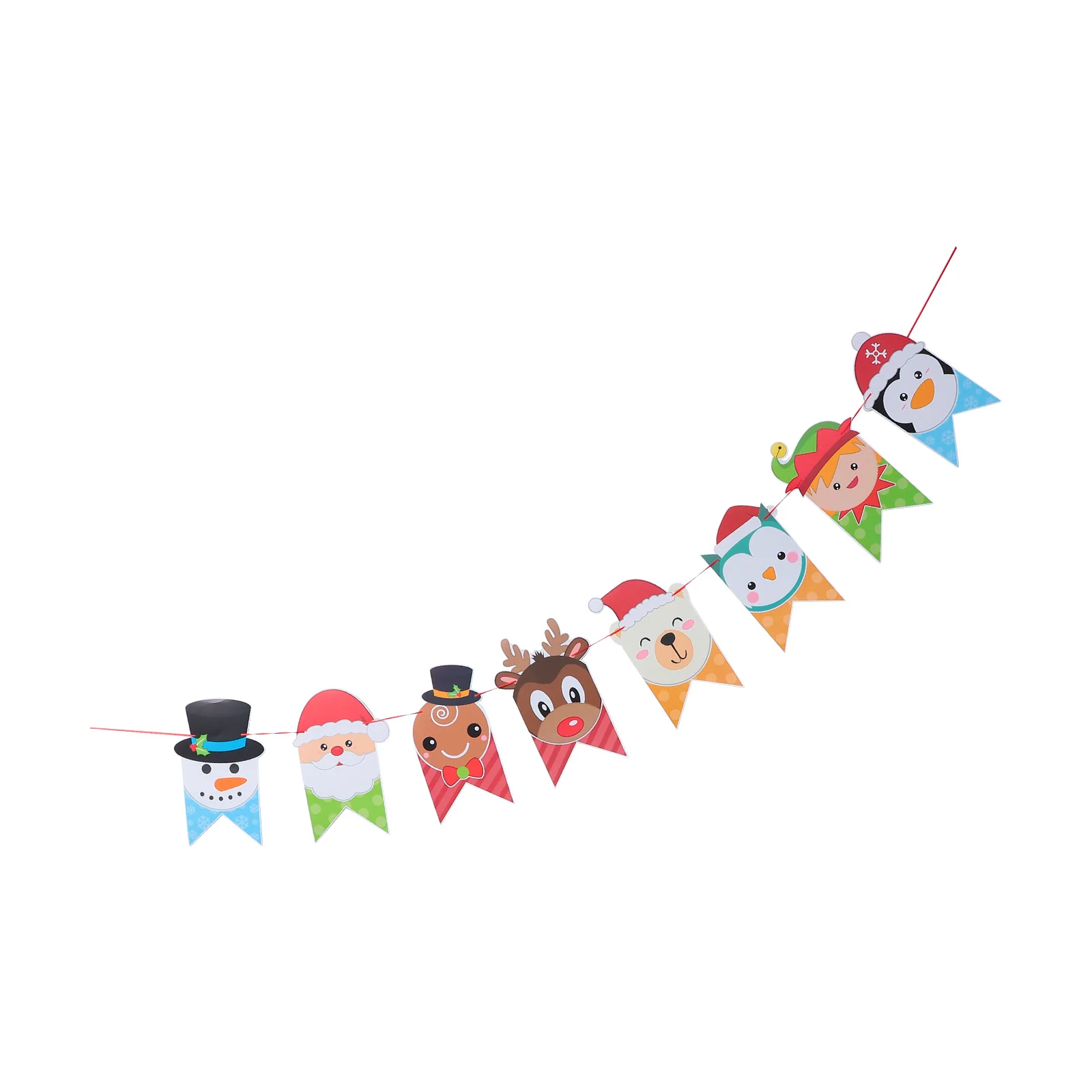 

1Pcs Xmas Paper Banner Cartoon Party Decoration Hanging Bunting for Christmas Festive Christmas Banner Xmas Bunting