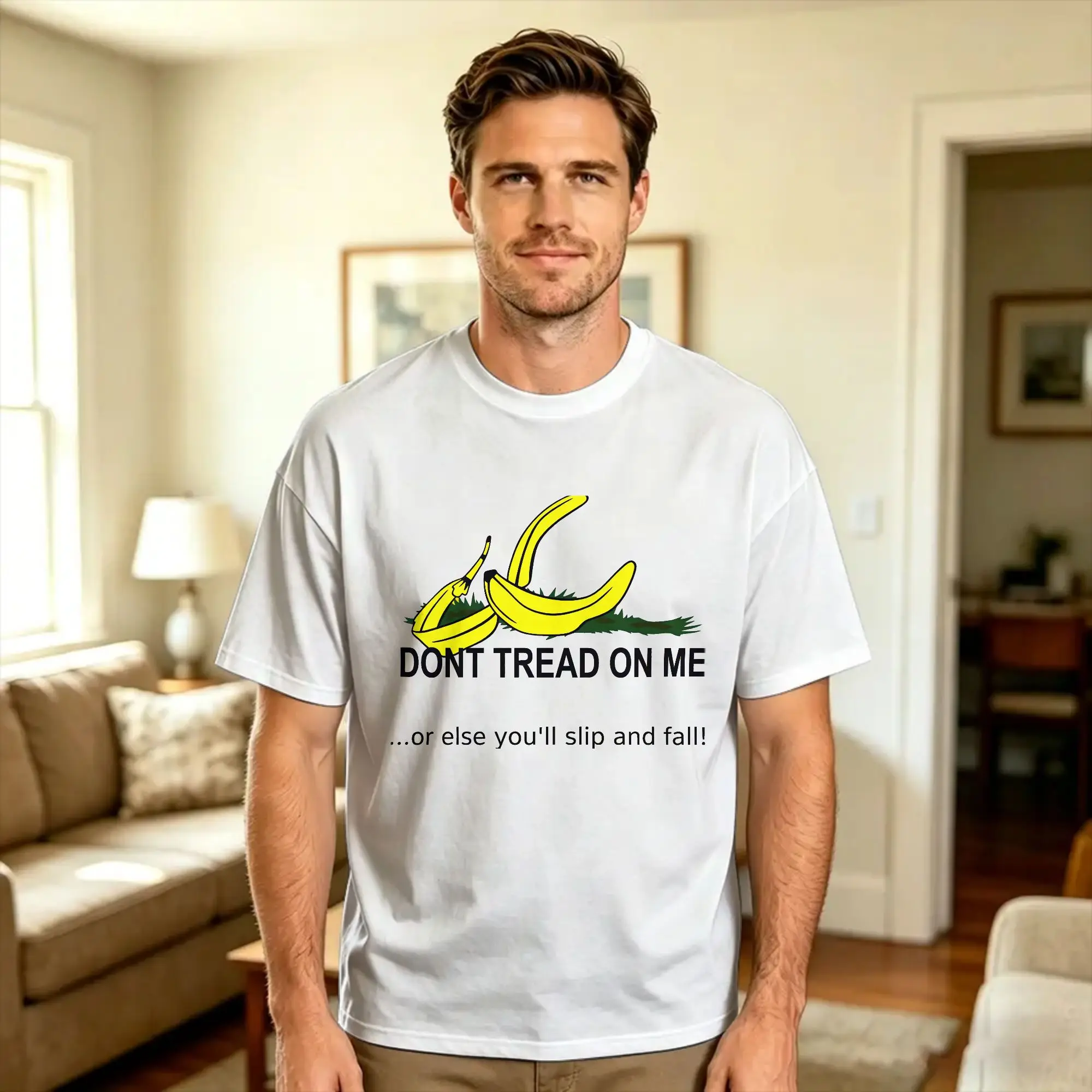 Streetwear T-Shirt Summer Banana Peel Don’t Tread On Me Fashion T Shirts  100 Cotton Tshirt for Man Y2K Casual Pattern Clothes