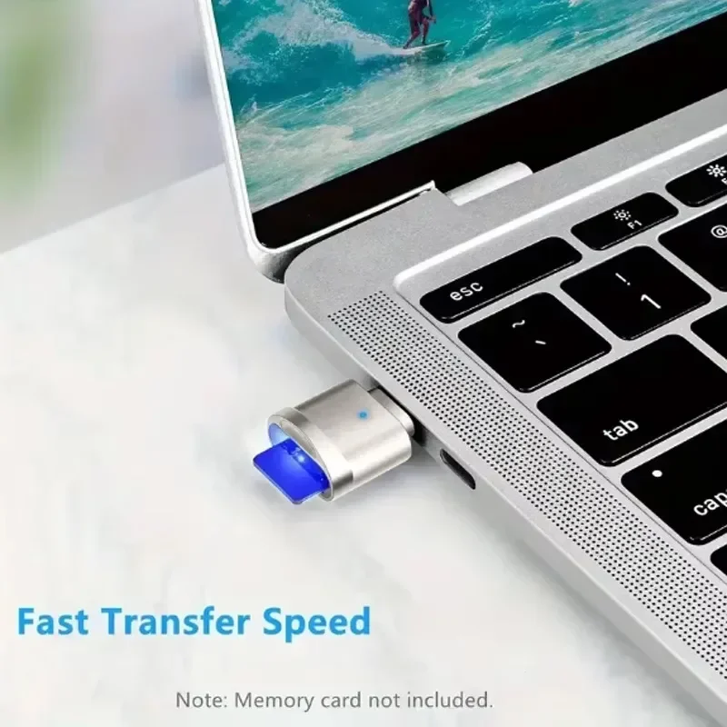 USB C to TF Card Reader with LED Indicator, High-Speed Data Transfer, Plug & Play for MacBook, Laptop, Phone