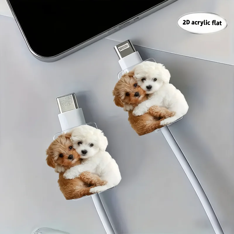 Phone Cases Green - 2D Flat 2-piece Cute Hug Puppy