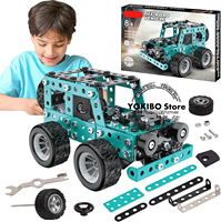 Building Sets Stem Assembly Metal 3-D Puzzle Off-Road Model Car Building Kit Construction Set Toys Parent-Child Interaction Toys