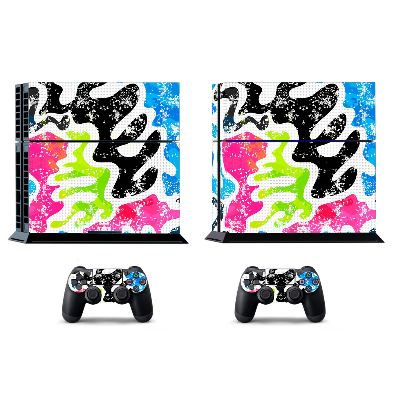 جلد الفينيل لسوني PS4 ، التمويه ، بلاي ستيشن 4 ، جلود وحدة التحكم ، 2 ، ملصق