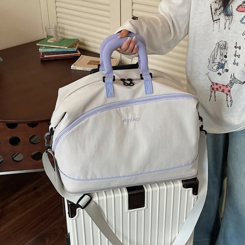 Large Capacity Travel Luggage Bag Extensible Water-resistant Yoga Gym Bag Wear-resistant Dry and Wet Separation Crossbody Bag
