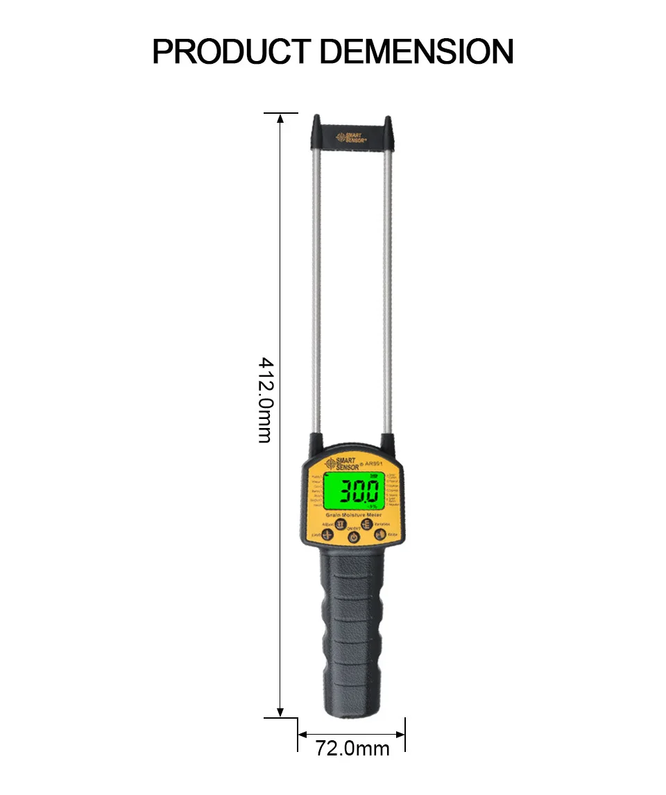 Utility Digital Moisture Meter Cereal Humidity Meter AR991 For Use In Corn Wheat Rice Grains Wheat Flour Monkfish Seed