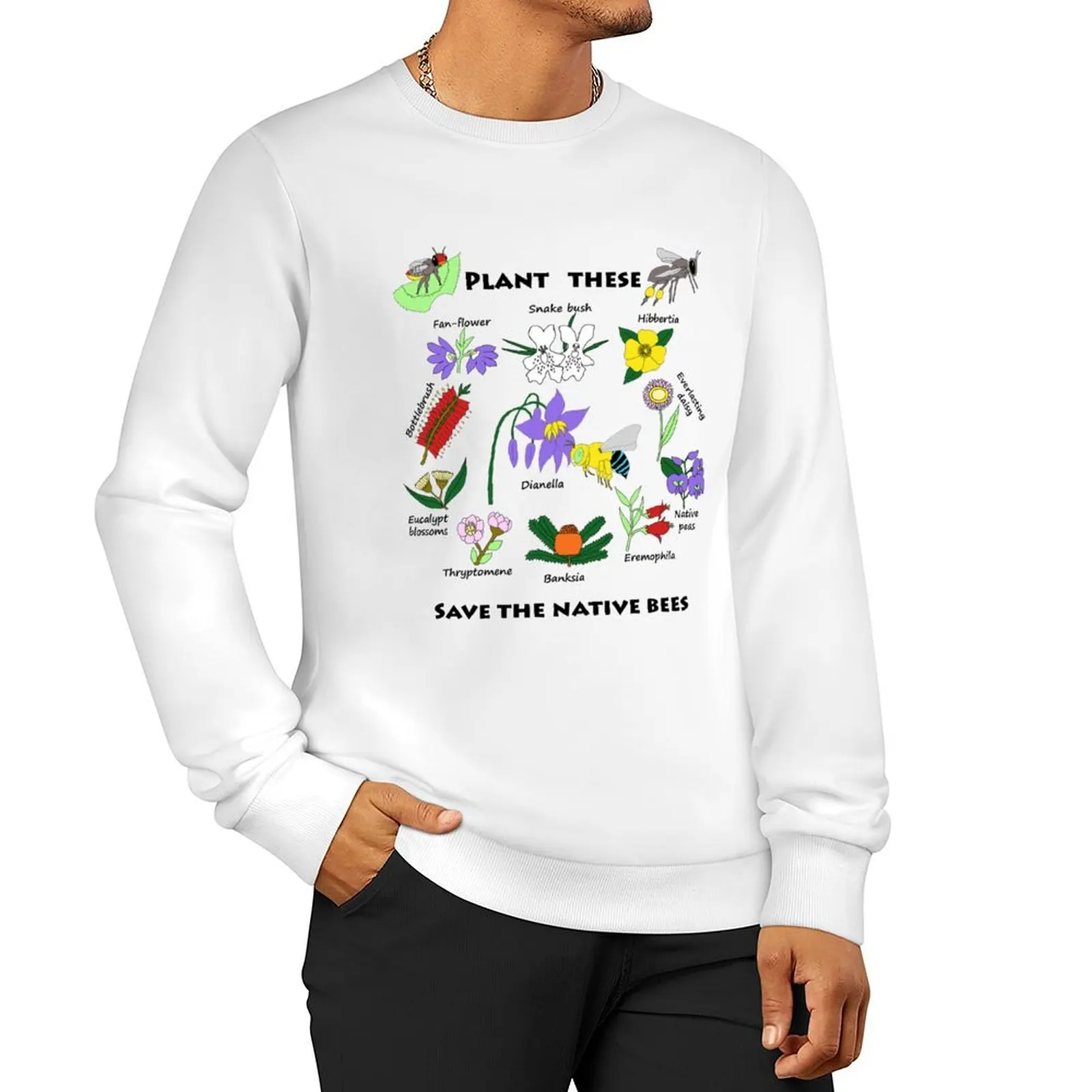 

Plant these, save the native bees Sweatshirt men clothes anime clothing men's sweatshirt