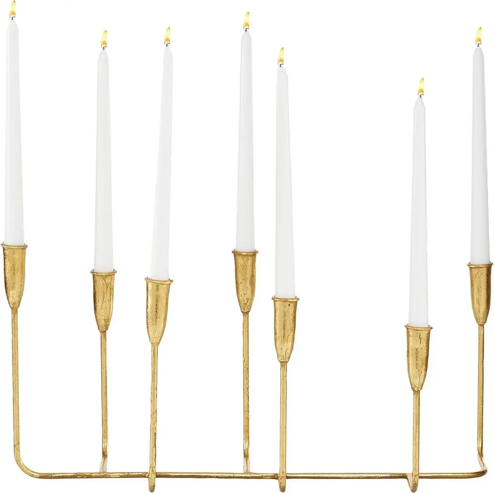

Gold-Finished Tapered Metal Candle Holder, 21 x 10