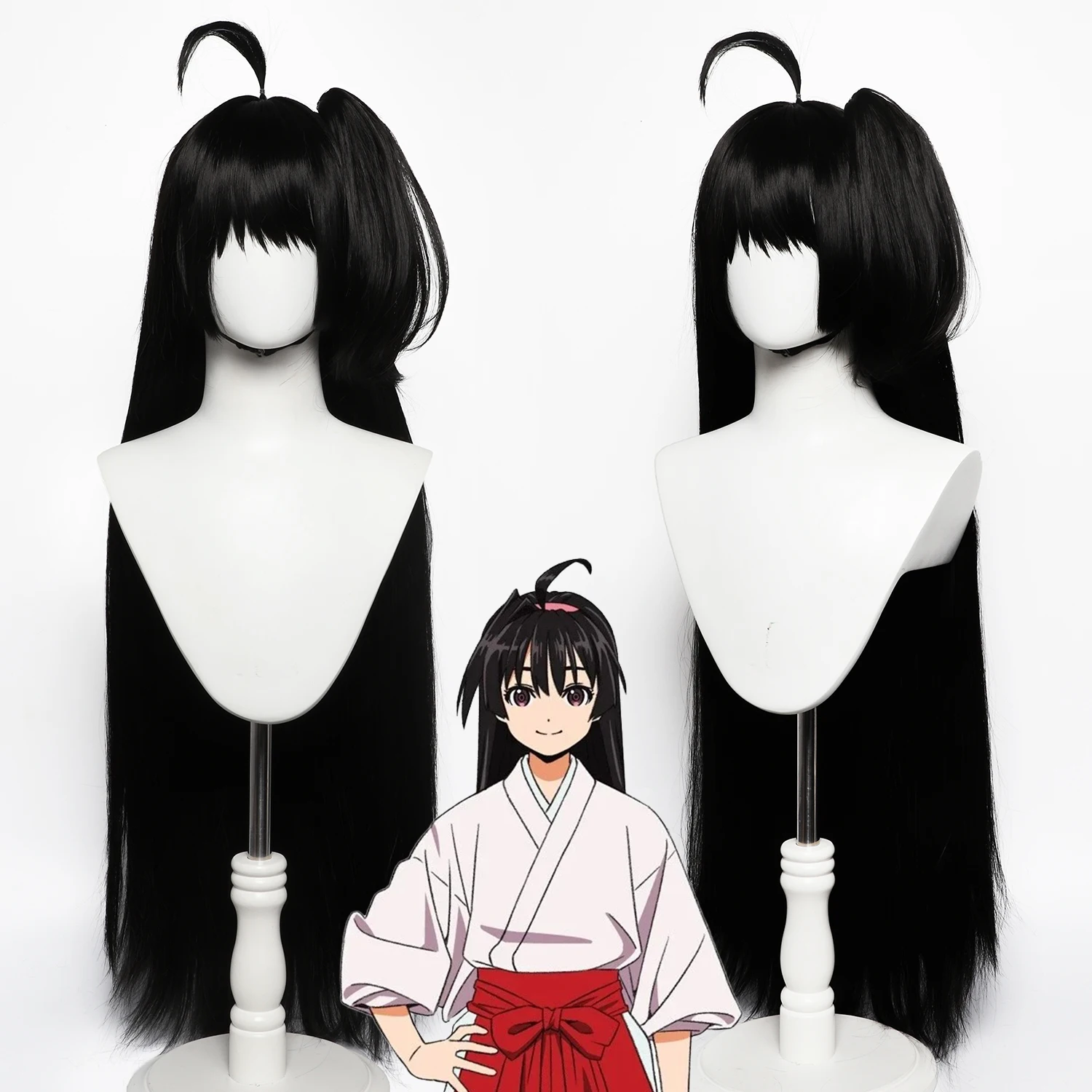 

Парик для косплея Elusive Samurai, аниме-парик Ayako, длинный черный аниме-игровой парик для ролевых игр, прямой женский синтетический парик