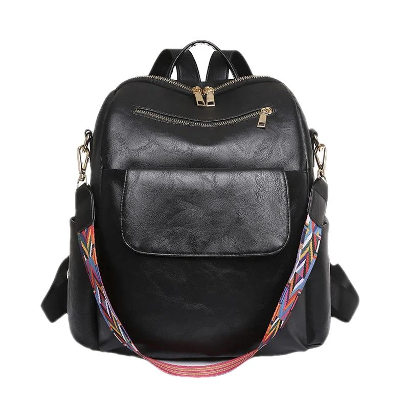 Mochila Vintage de gran capacidad para mujer, mochila de viaje de cuero PU, bolso de hombro femenino informal, bolsos escolares de moda para niñas