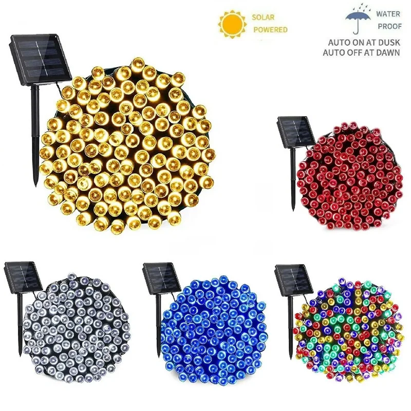 300LEDs Solar String Light Fairy 8-Modes Waterproof Outdoor Garden Lamp Garland for Christmas Xmas Holiday Party Home Decoration