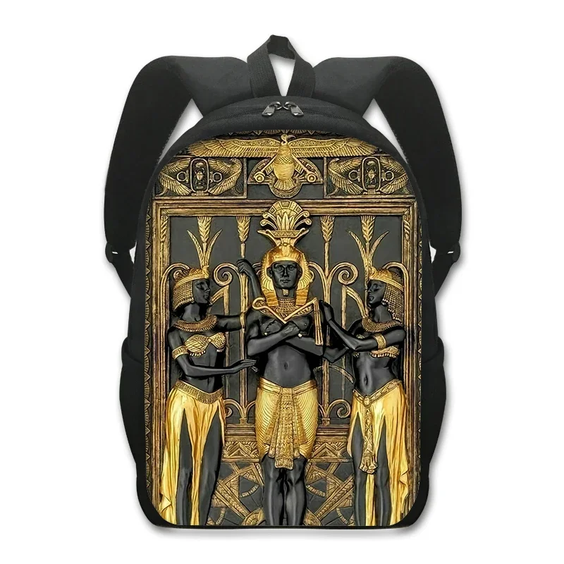 

Egyptian Art Print Backpack for Teenager Boys Girls Children School Bags Egypt Pharaoh Anubis Canvas Book Bag Student Schoolbags